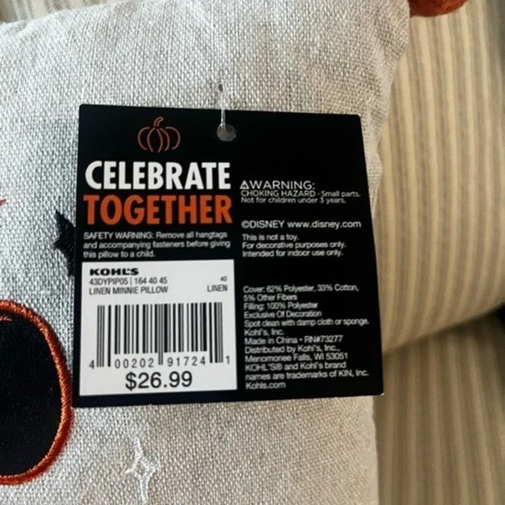 Celebrate Together Halloween Mickey and Minnie Pillows Embroidered Throw Pillows